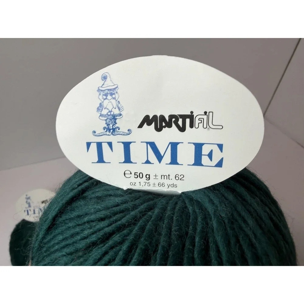 Martifil Time Yarn 95% Virgin Wool 5% Acrylic Lot Of 8 50g Each Teal Blue Green
